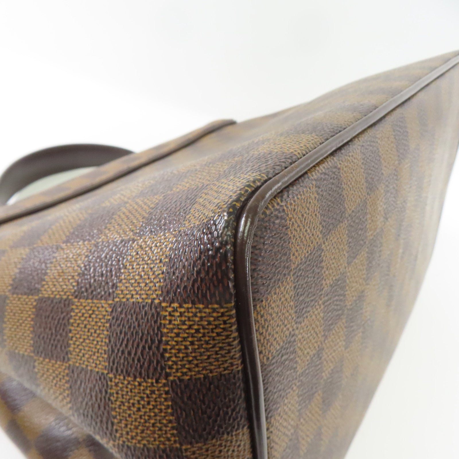 LOUIS VUITTON Damier Bergamo MM金扣手挽袋啡色