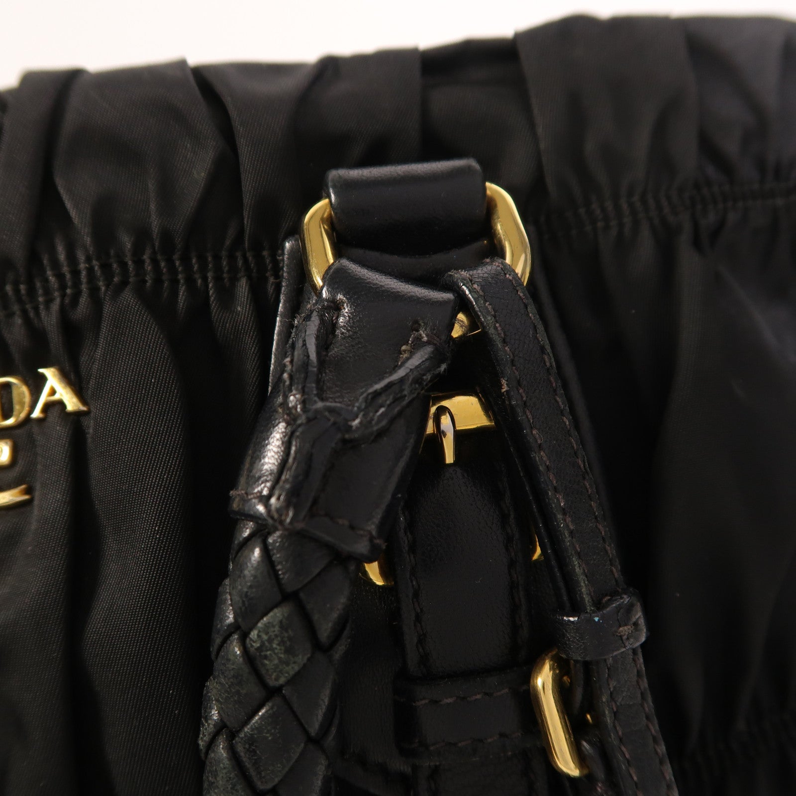 PRADA 尼龍2 Way Shoulder金扣手挽肩背兩用袋