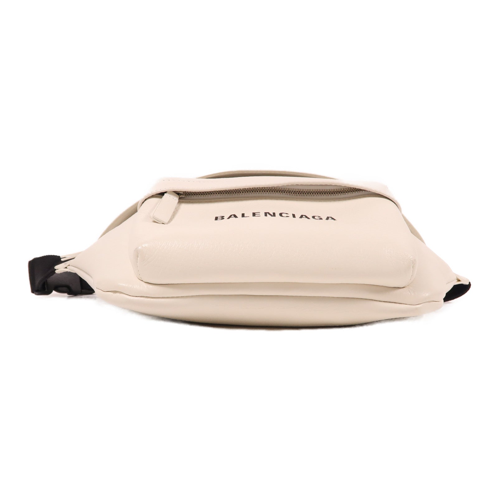 BALENCIAGA 牛皮皮革Waist Bag銀扣腰包白色