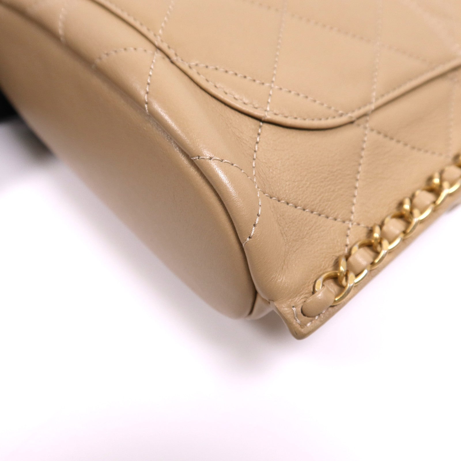 CHANEL 牛皮皮革Chain Shoulder Bag金扣鏈帶肩背袋