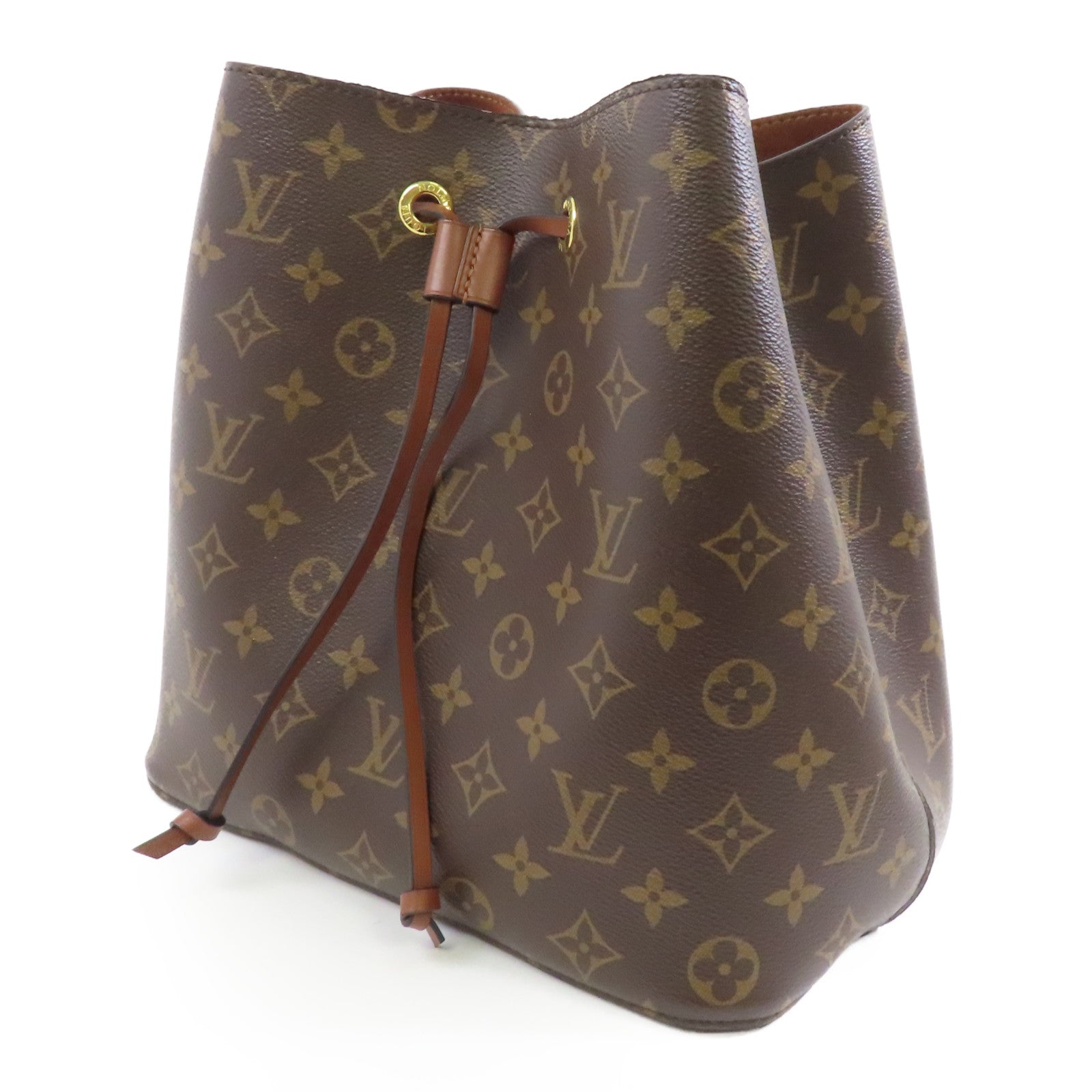 LOUIS VUITTON Monogram Neo Noe MM金扣肩背袋棕色