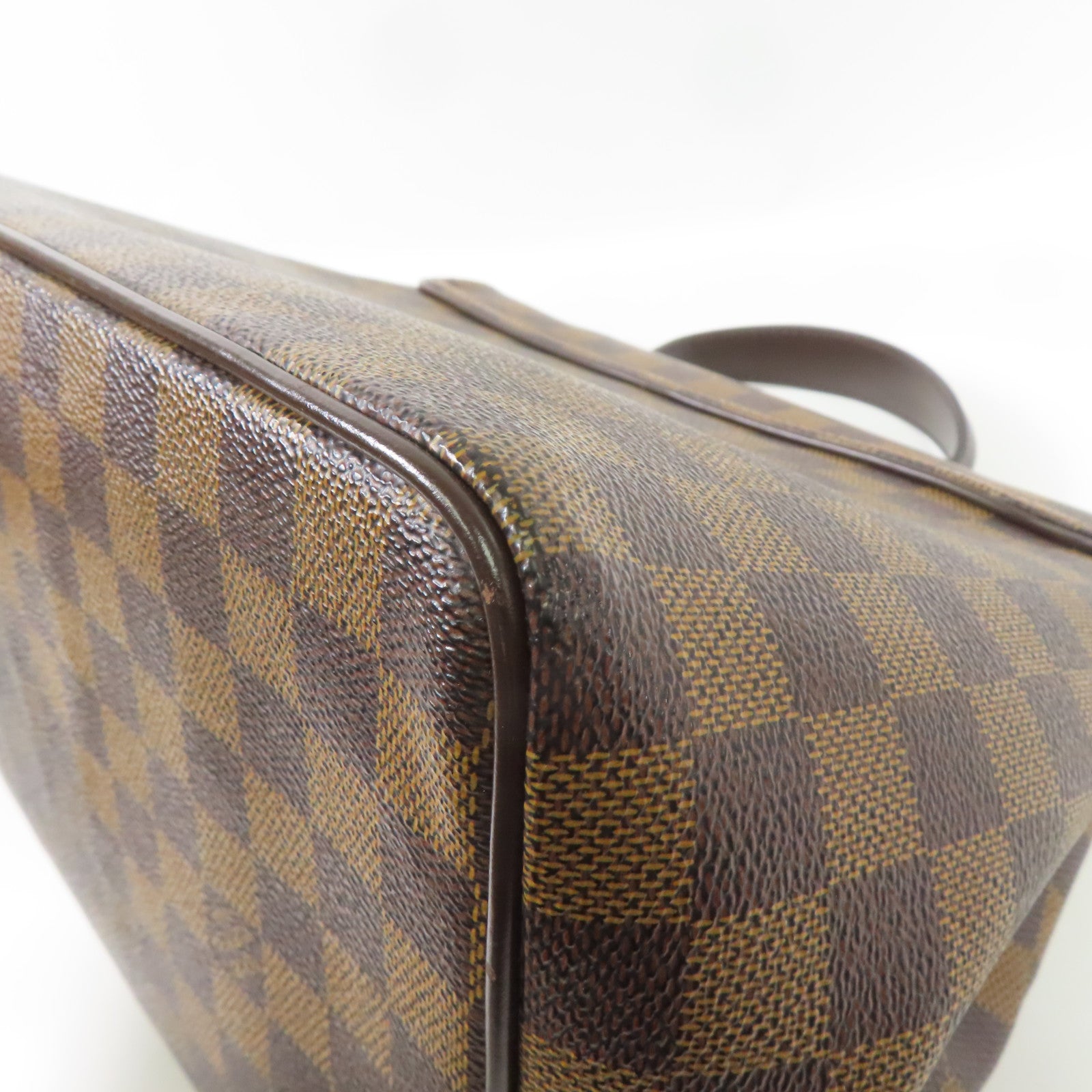 LOUIS VUITTON Damier Bergamo MM金扣手挽袋啡色