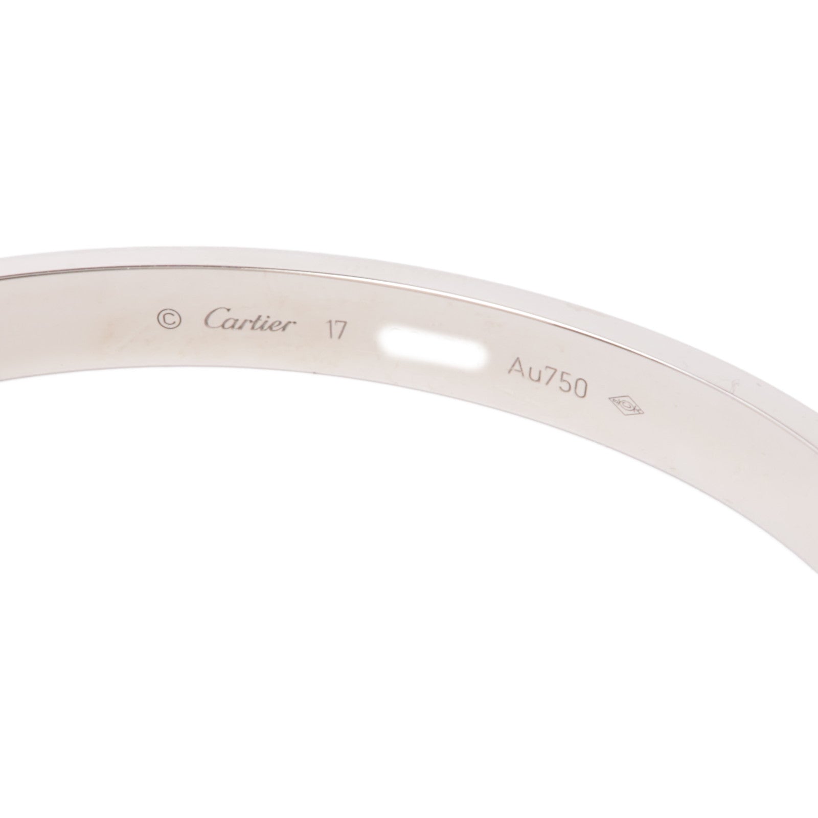 CARTIER 18K白金Love Bangle手鐲Cartier#17