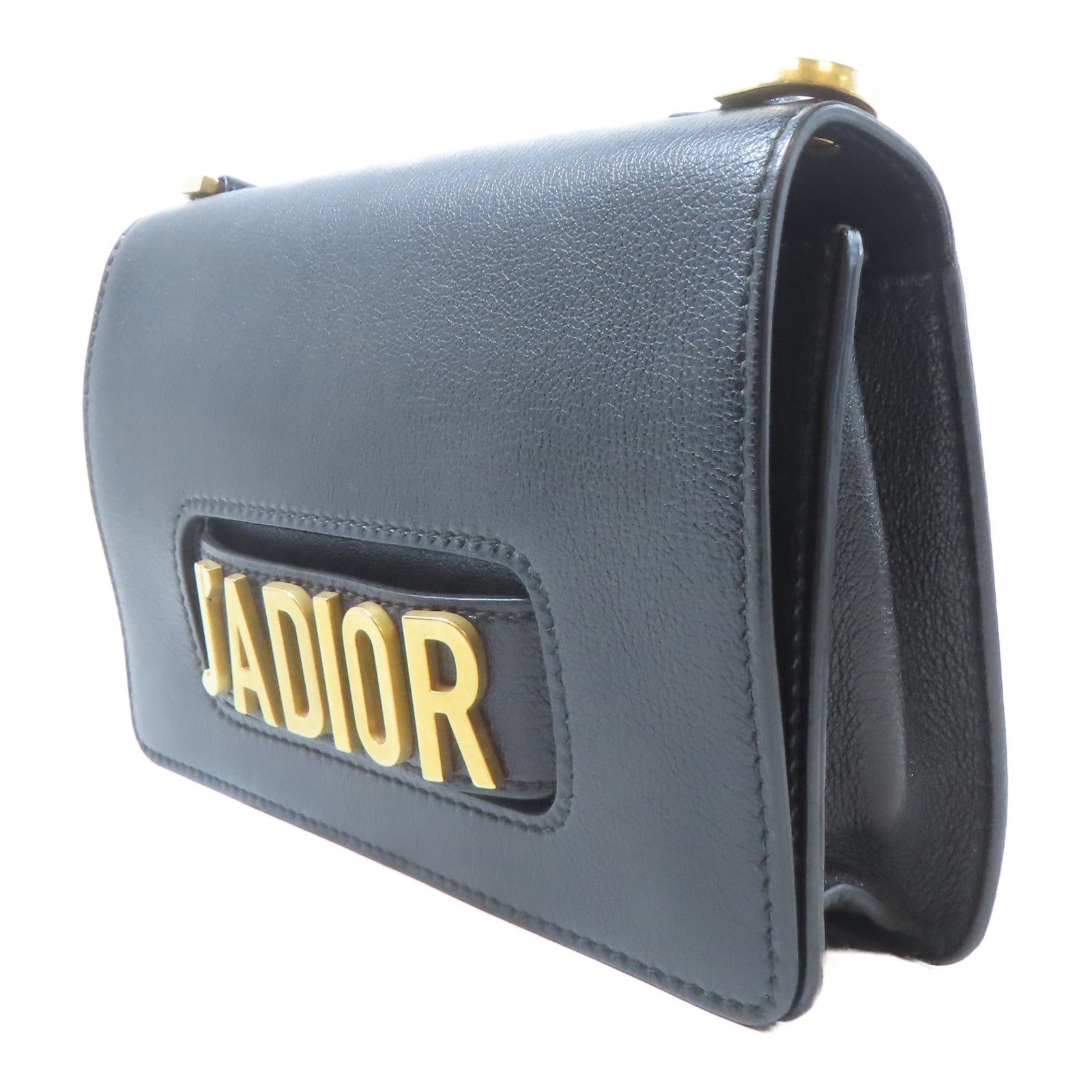 Dior 牛皮皮革J'ADIOR金扣肩背袋黑色