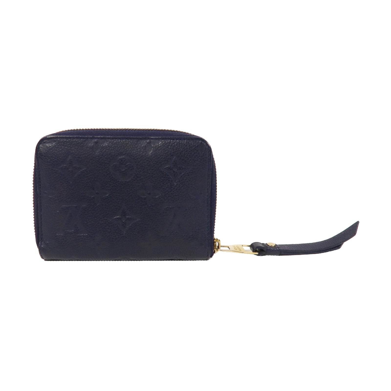 LOUIS VUITTON Monogram Empreinte Secret Compact Wallet金扣拉鍊錢包深藍色