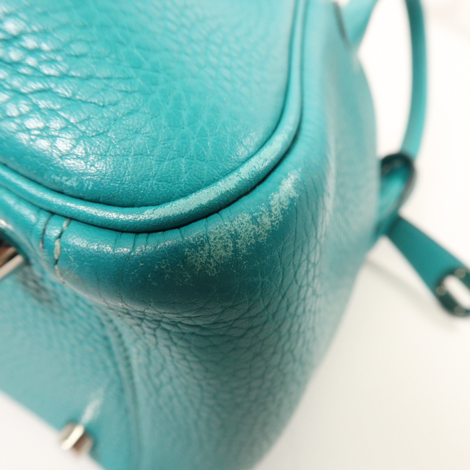 HERMES Clemence皮革Lindy 26手挽肩背兩用袋 Bleu Paon