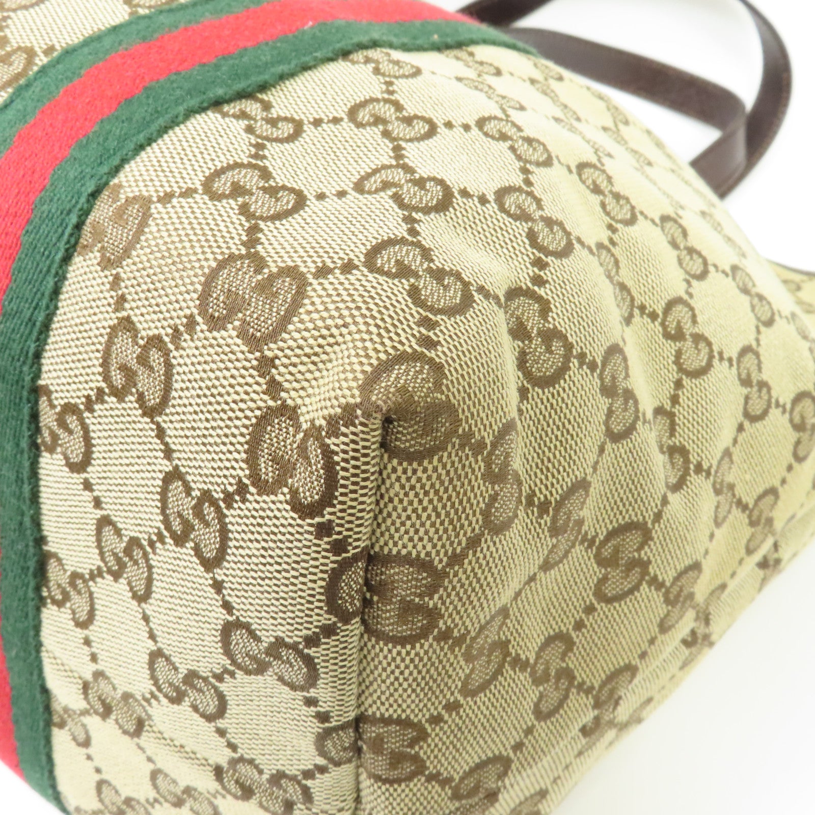 GUCCI 帆布Sherry Line Tote Bag金扣手挽袋啡色