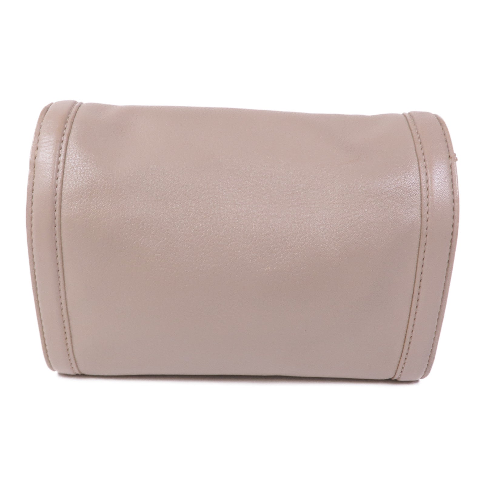 TORY BURCH GHW Shoulder Bag Calfskin Leather Grey