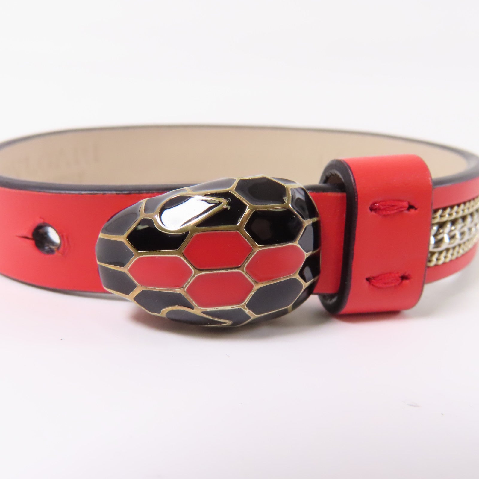 BVLGARI 牛皮皮革Bracelet手鐲紅色