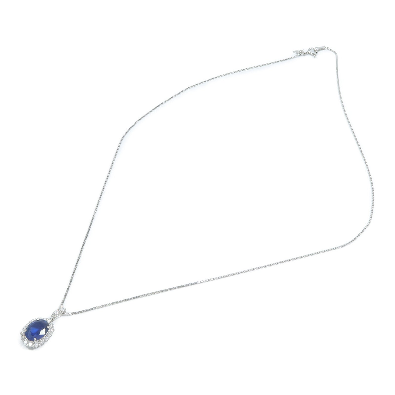 JEWELRY PT900/PT850鉑金Sapphire Diamond Necklace藍寶石/鑽石項鍊