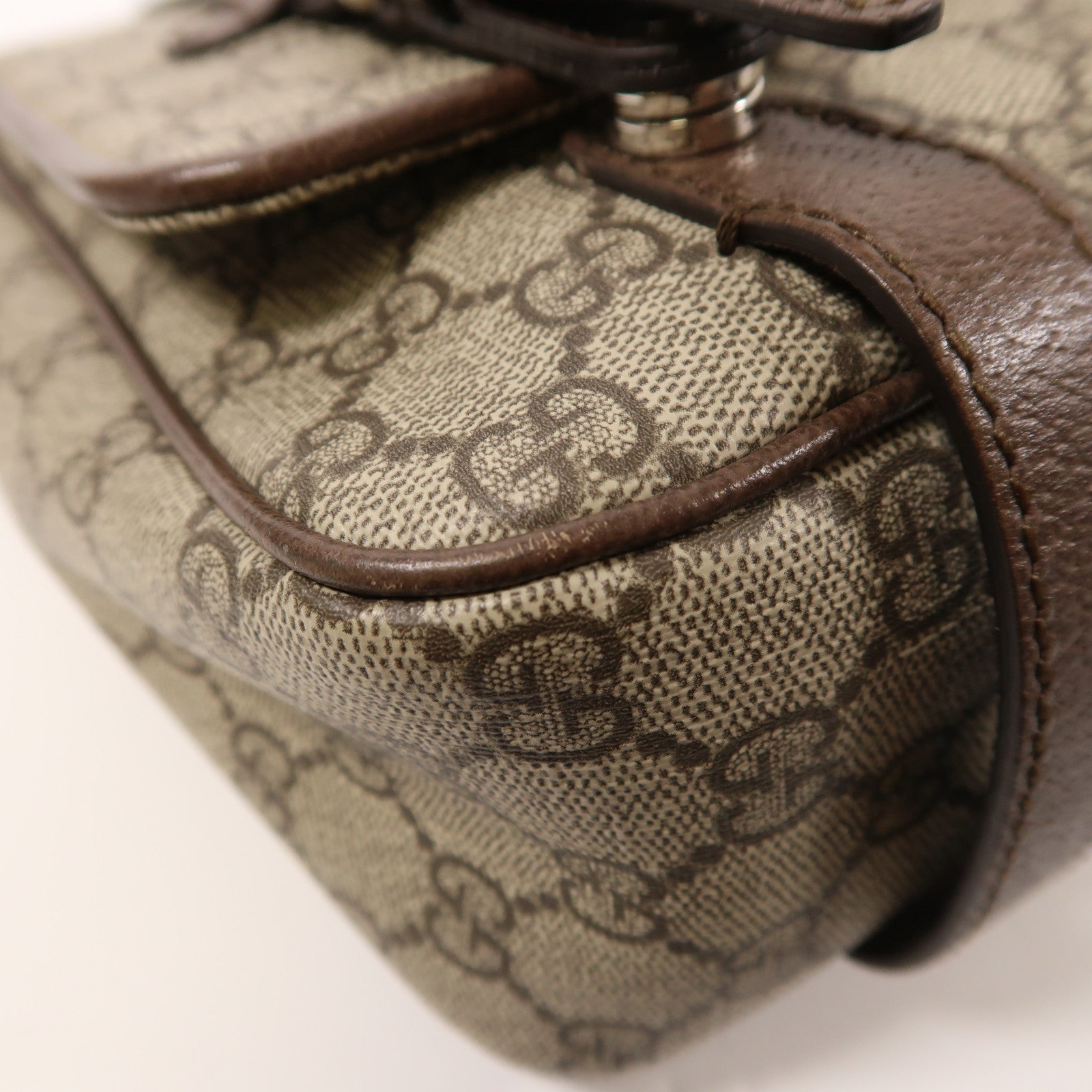 GUCCI GG SHW Shoulder Bag 658542 Coated Canvas Brown