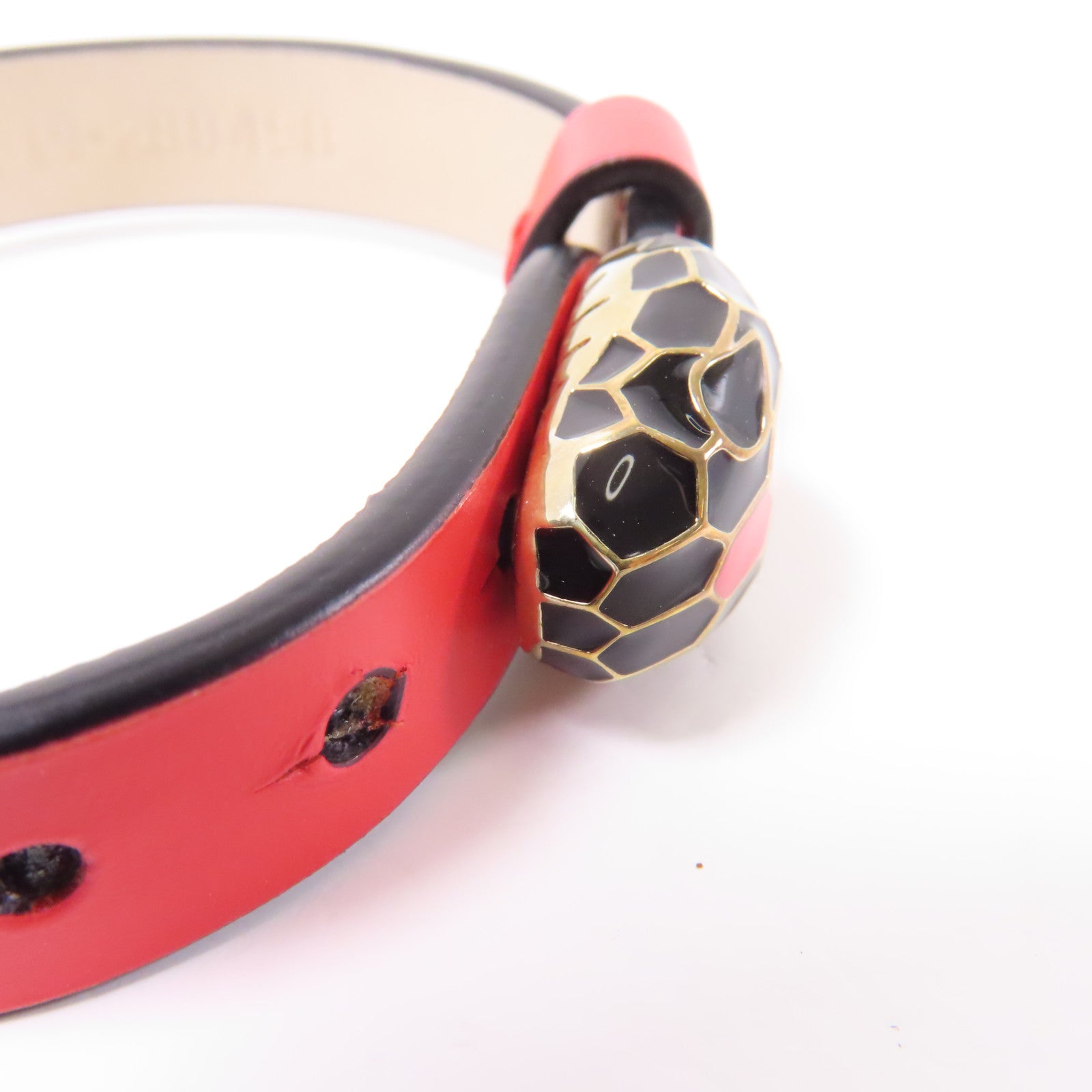 BVLGARI 牛皮皮革Bracelet手鐲紅色