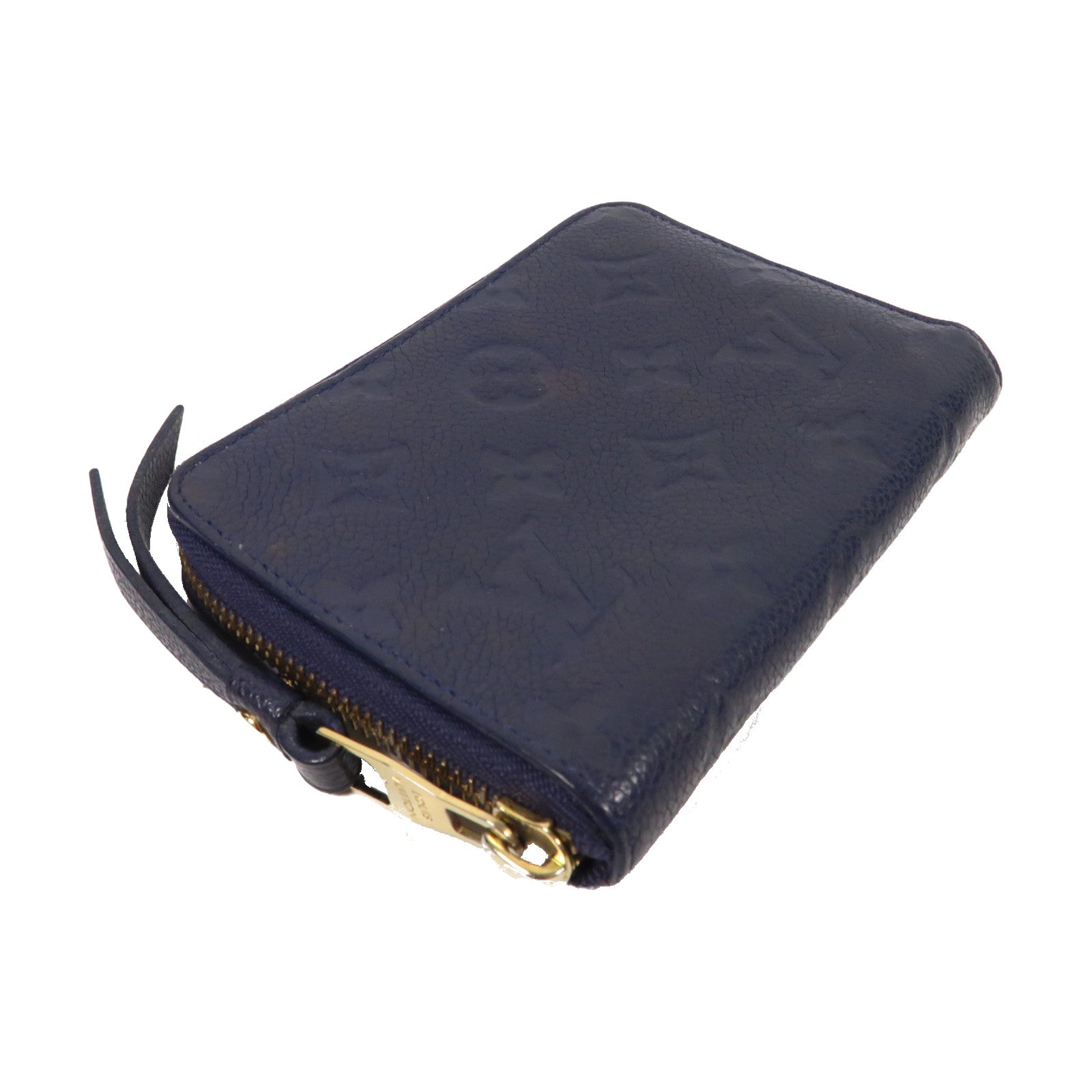 LOUIS VUITTON Monogram Empreinte Secret Compact Wallet金扣拉鍊錢包深藍色