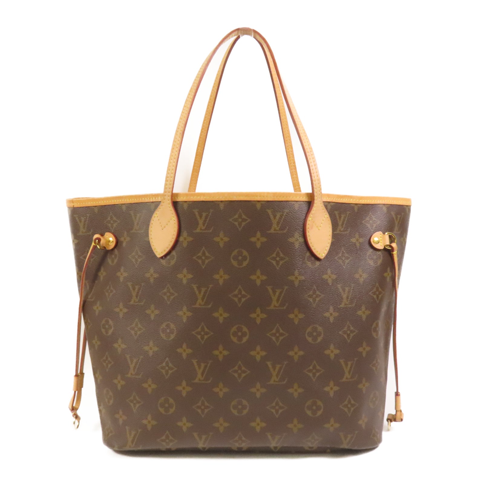 LOUIS VUITTON Monogram Neverfull MM金扣肩背袋手挽袋