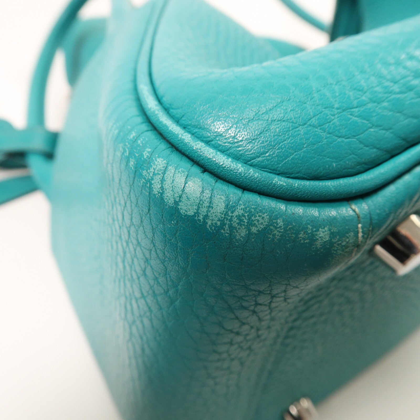 HERMES Clemence皮革Lindy 26手挽肩背兩用袋 Bleu Paon