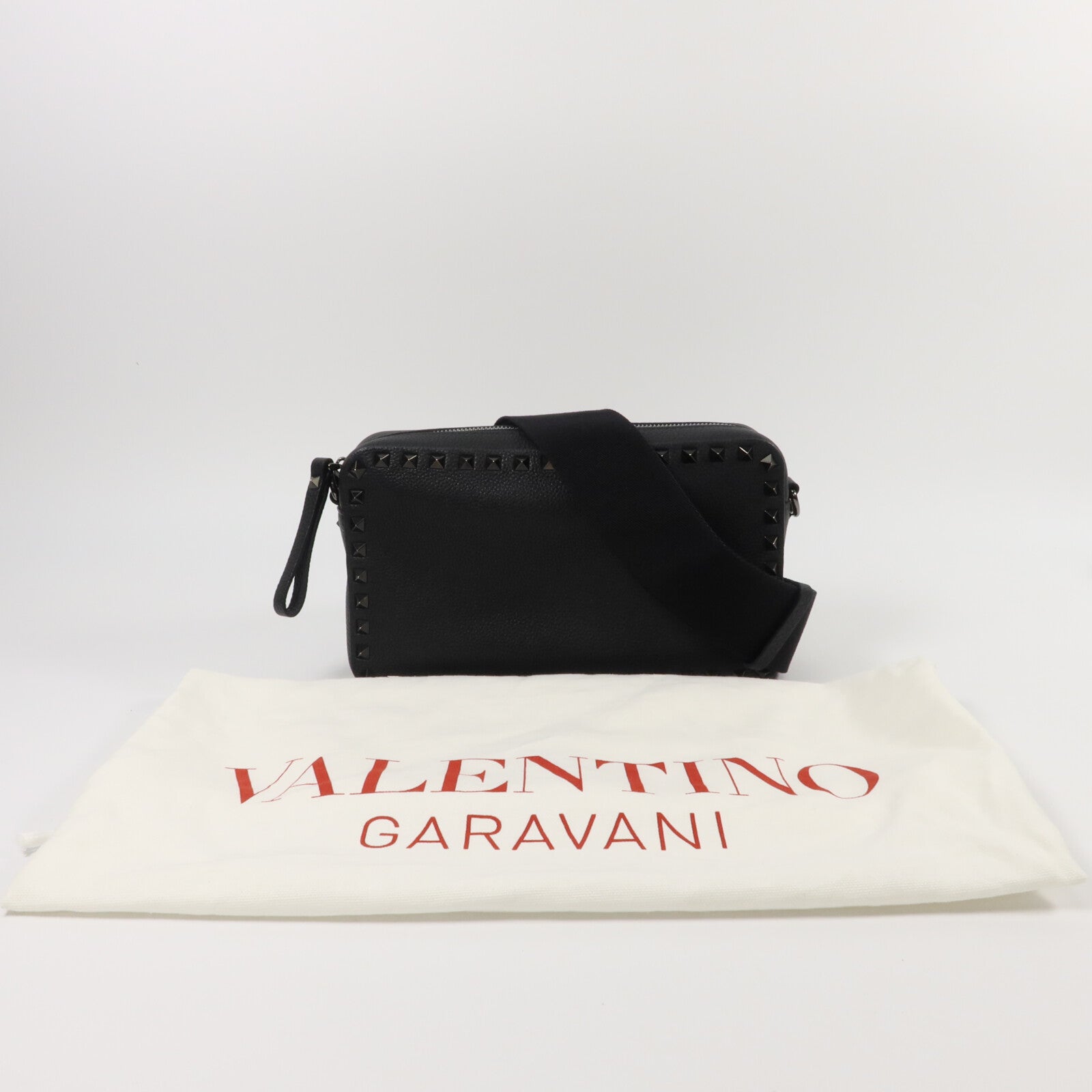 Valentino 牛皮皮革Rockstud Grainy肩背袋