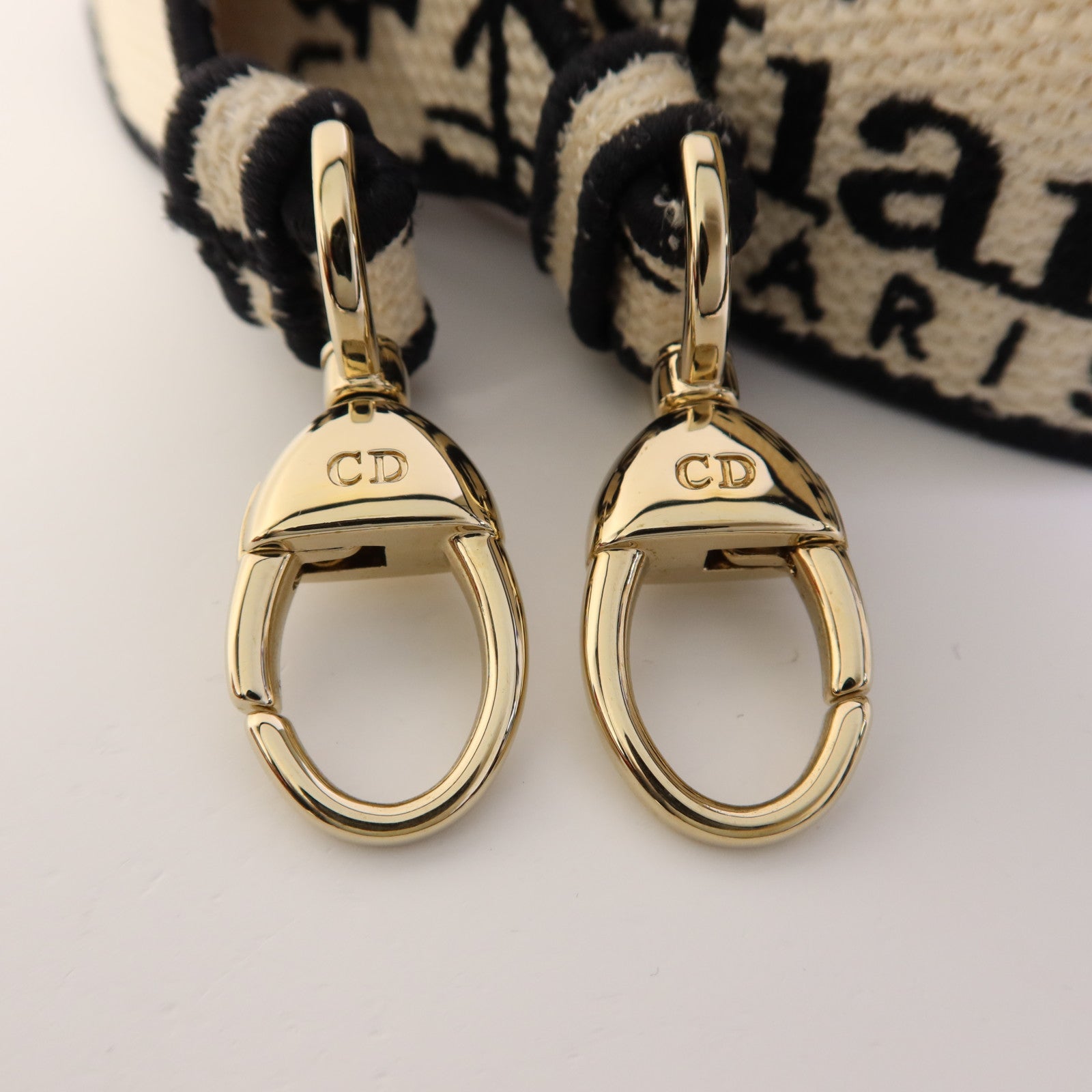 Dior 帆布Lady Dior Medium金扣手挽肩背兩用袋