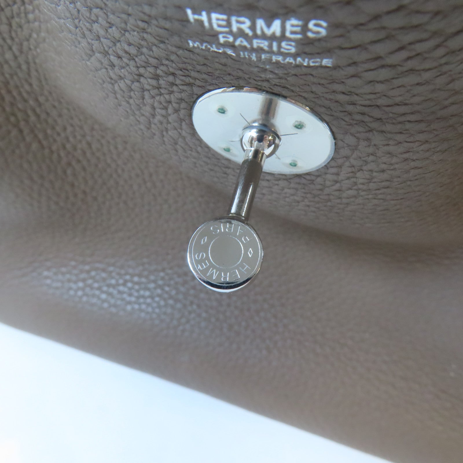 HERMES Clemence皮革Lindy 30銀扣手挽肩背兩用袋Etoupe/大象灰色