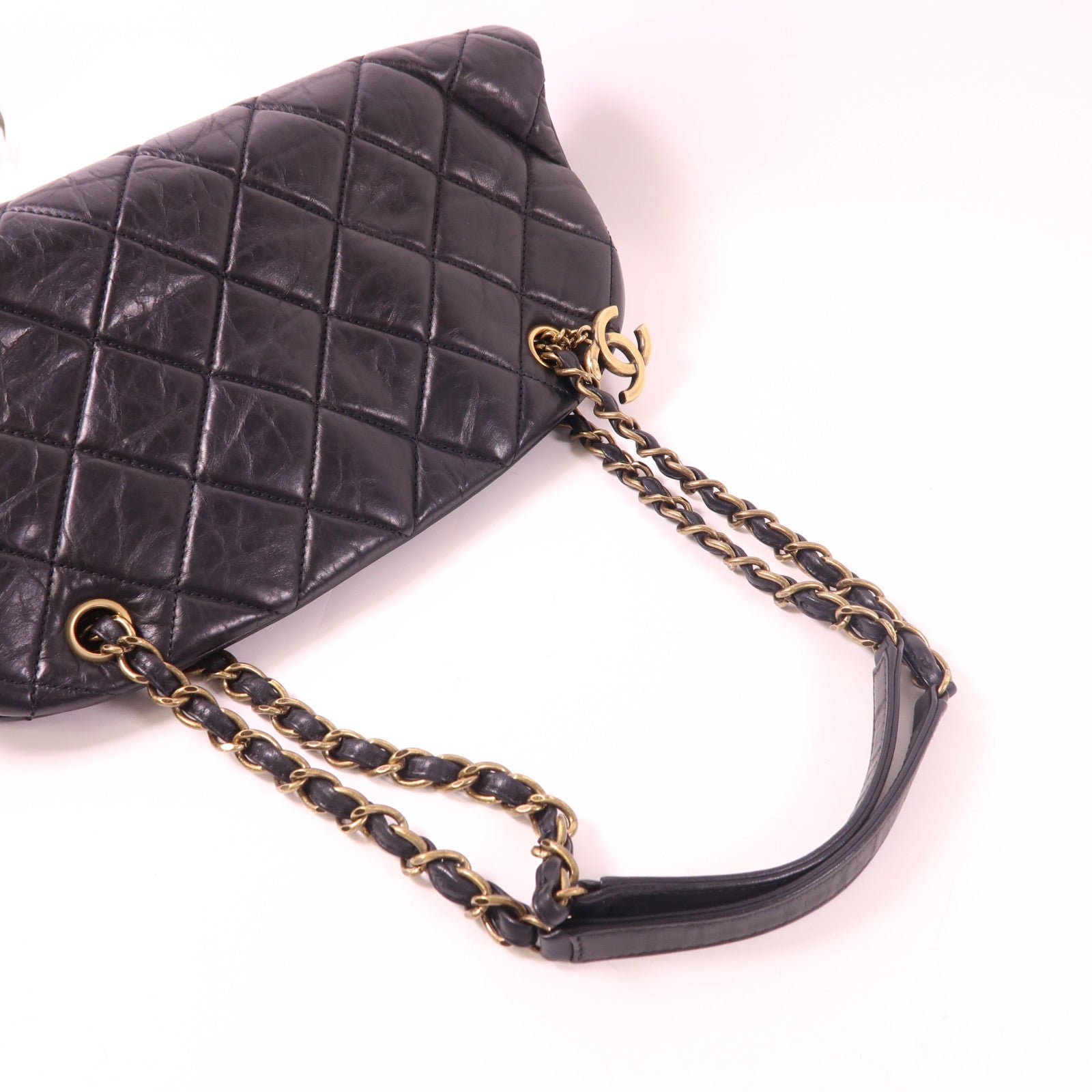 CHANEL 牛皮皮革Chain Shoulder Bag金扣鏈帶肩背袋
