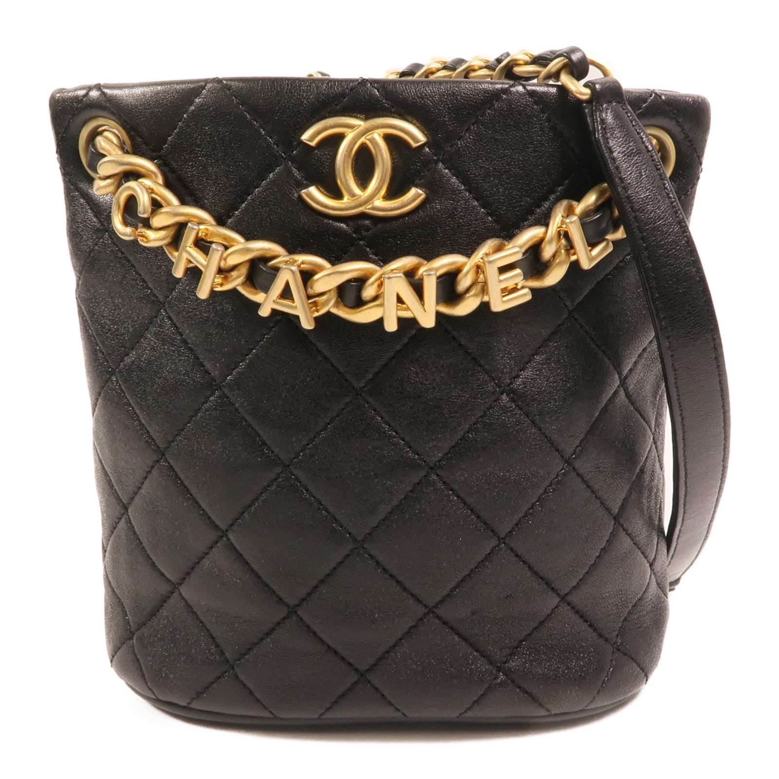 CHANEL 【激減優惠】牛皮皮革Chain Shoulder金扣肩背袋