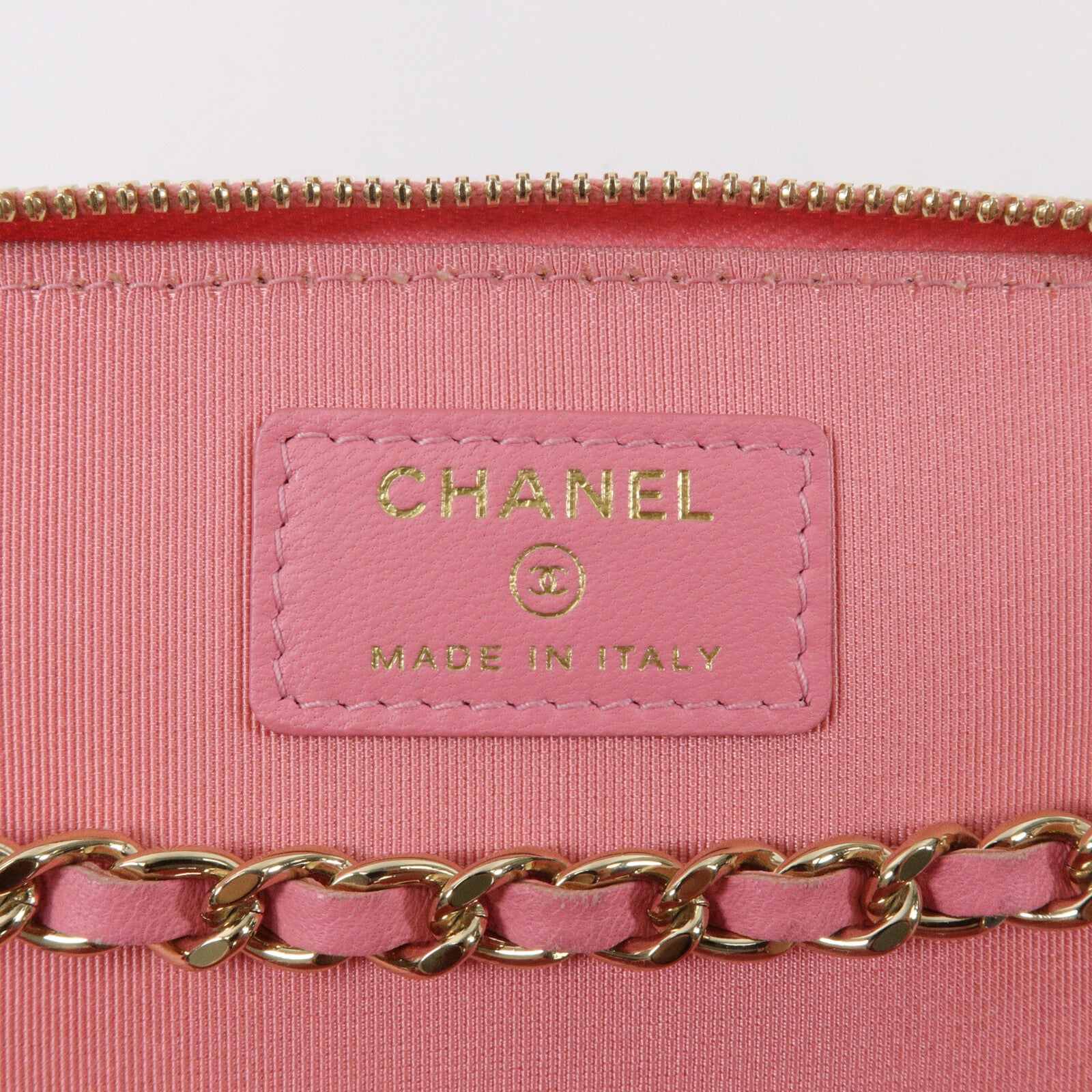 CHANEL 羊皮皮革Vanity Case鏈帶肩背袋