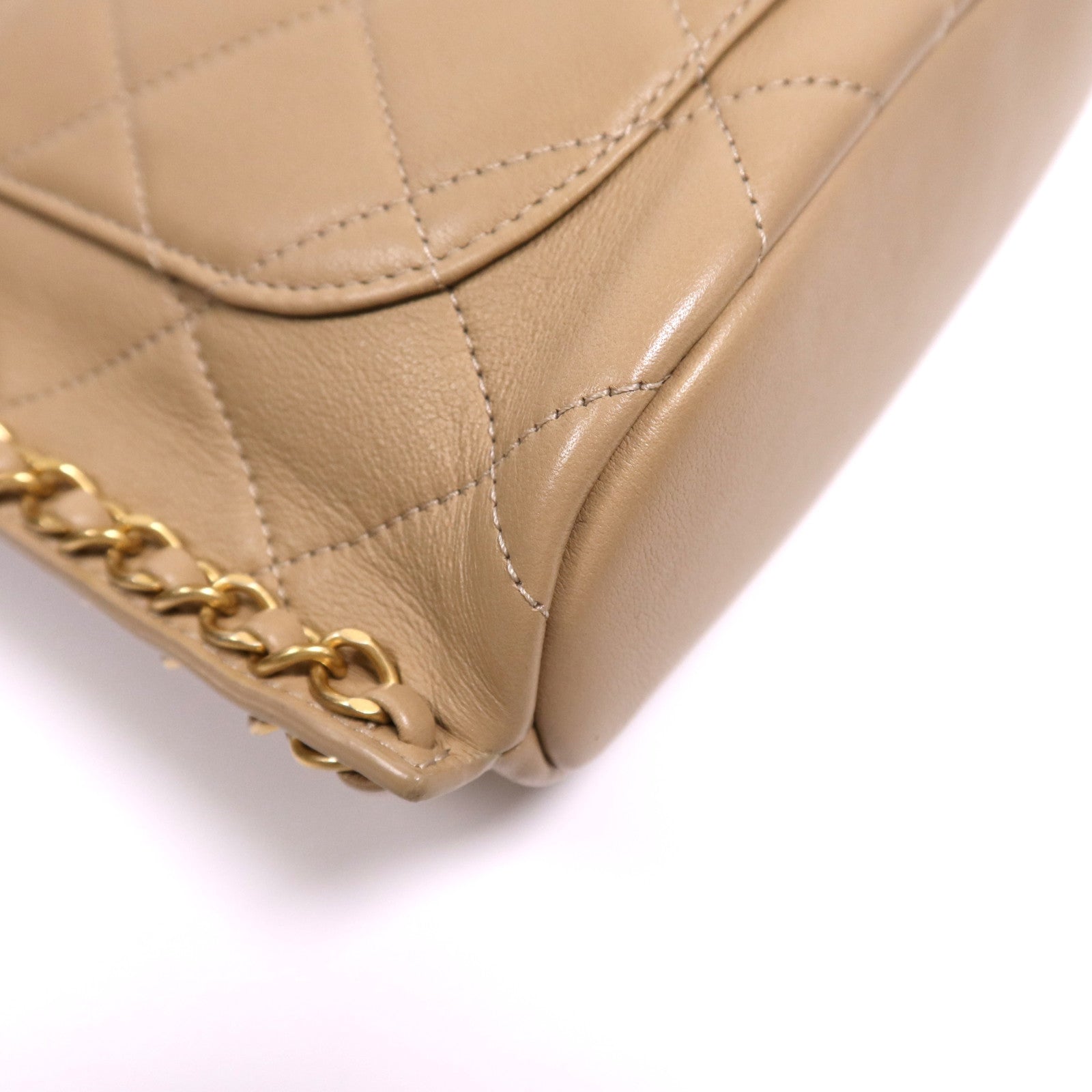 CHANEL 牛皮皮革Chain Shoulder Bag金扣鏈帶肩背袋