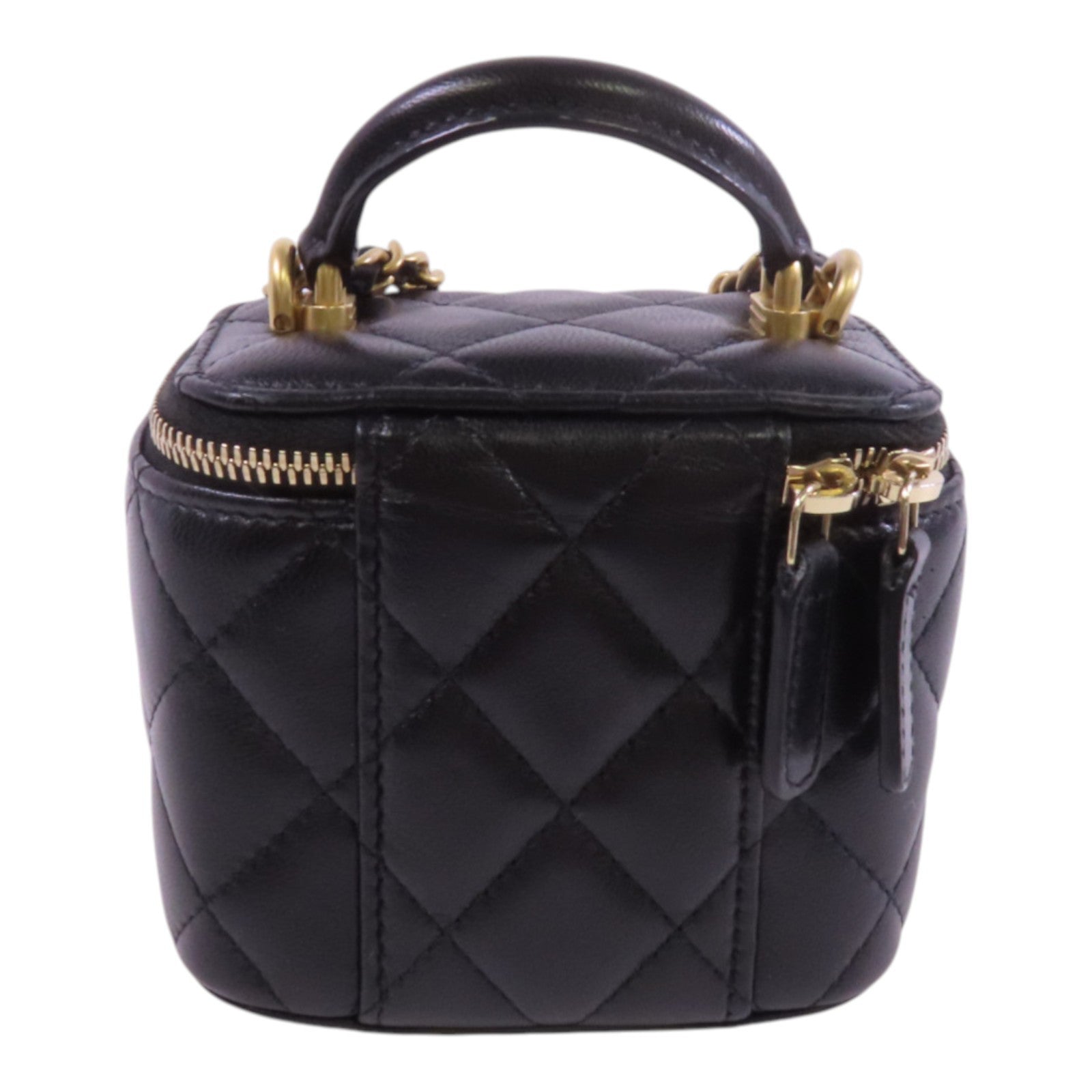 CHANEL 【激減優惠】羊皮皮革Mini Vanity Case金扣鏈帶肩背袋