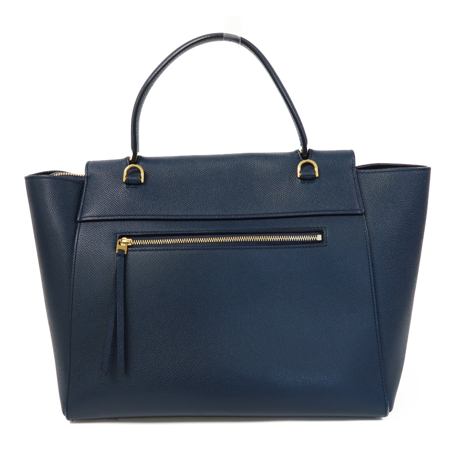 CELINE 牛皮皮革Belt Bag金扣手挽肩背兩用袋藍色