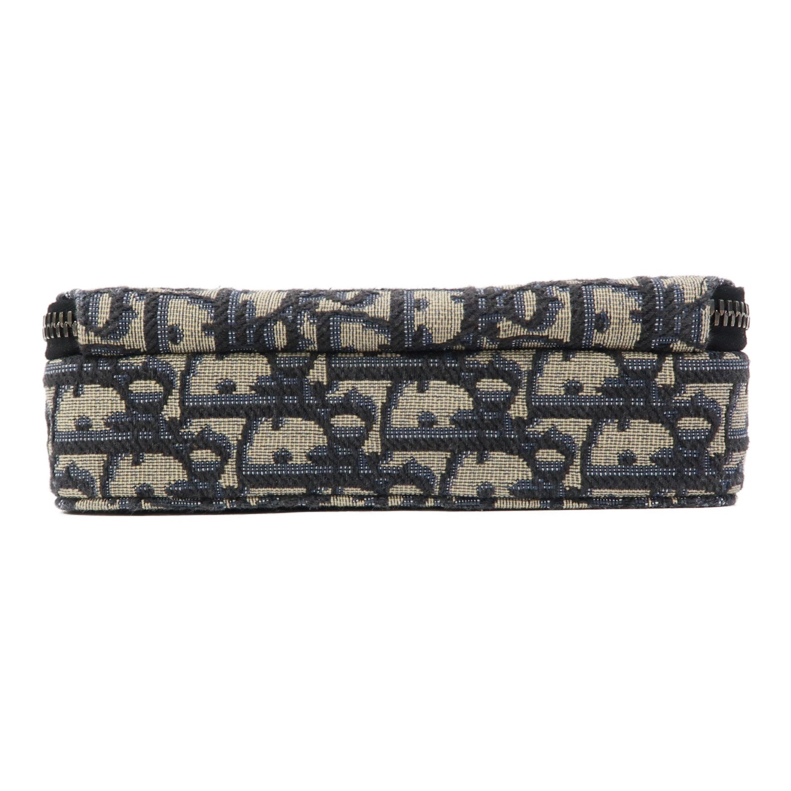 Dior 帆布Zipped Pouch with Strap銀扣肩背袋黑色