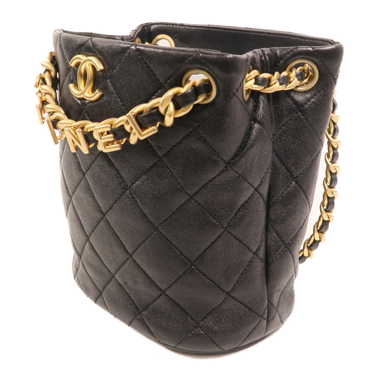 CHANEL 【激減優惠】牛皮皮革Chain Shoulder金扣肩背袋