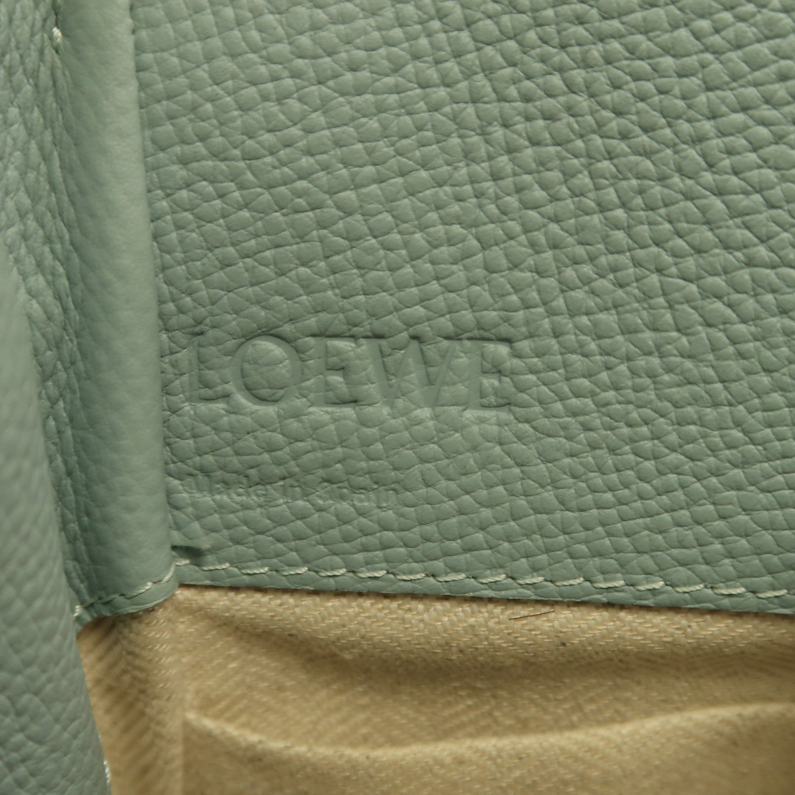 LOEWE 牛皮皮革Mini Hammock Drawstring金扣手挽肩背兩用袋淺藍色