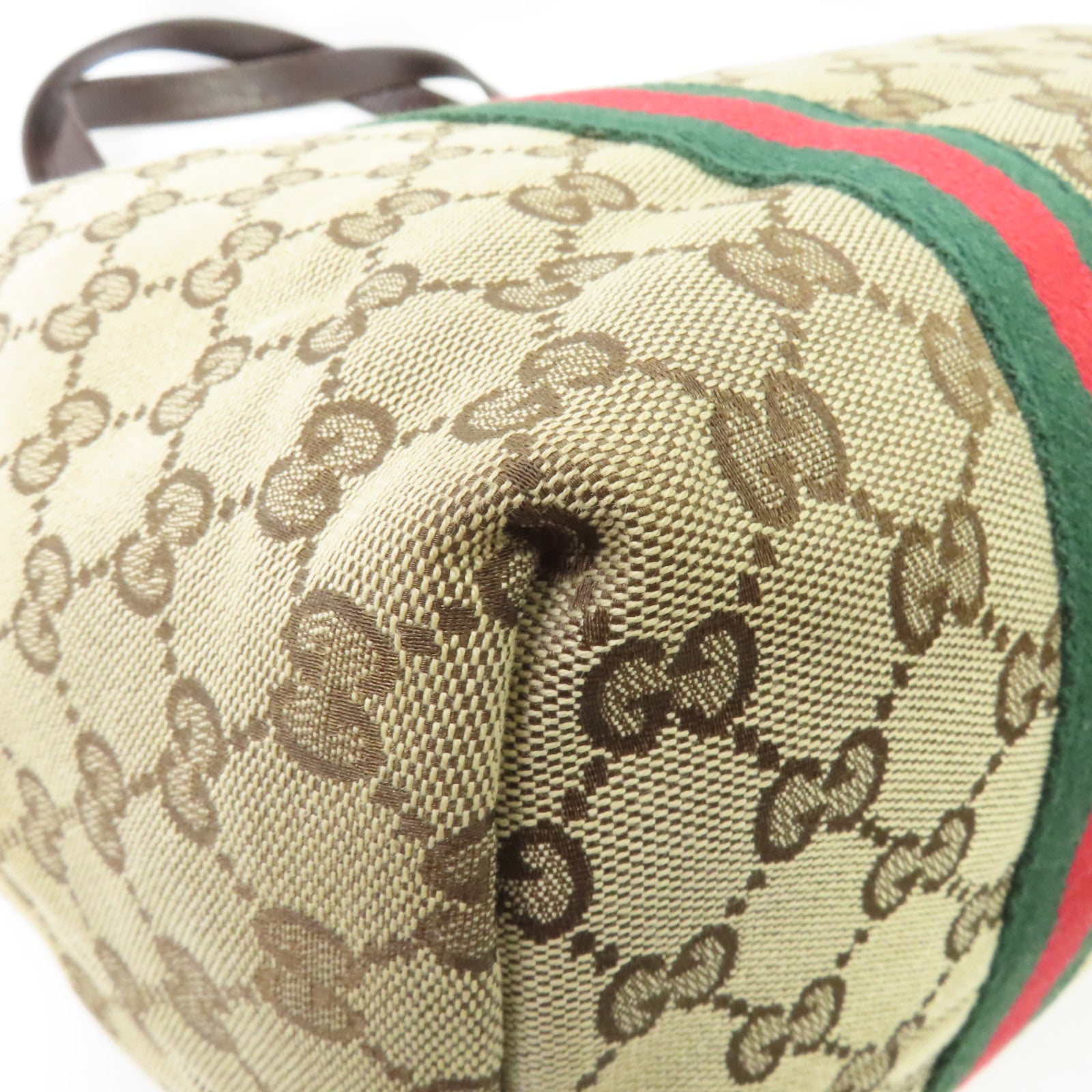 GUCCI 帆布Sherry Line Tote Bag金扣手挽袋啡色