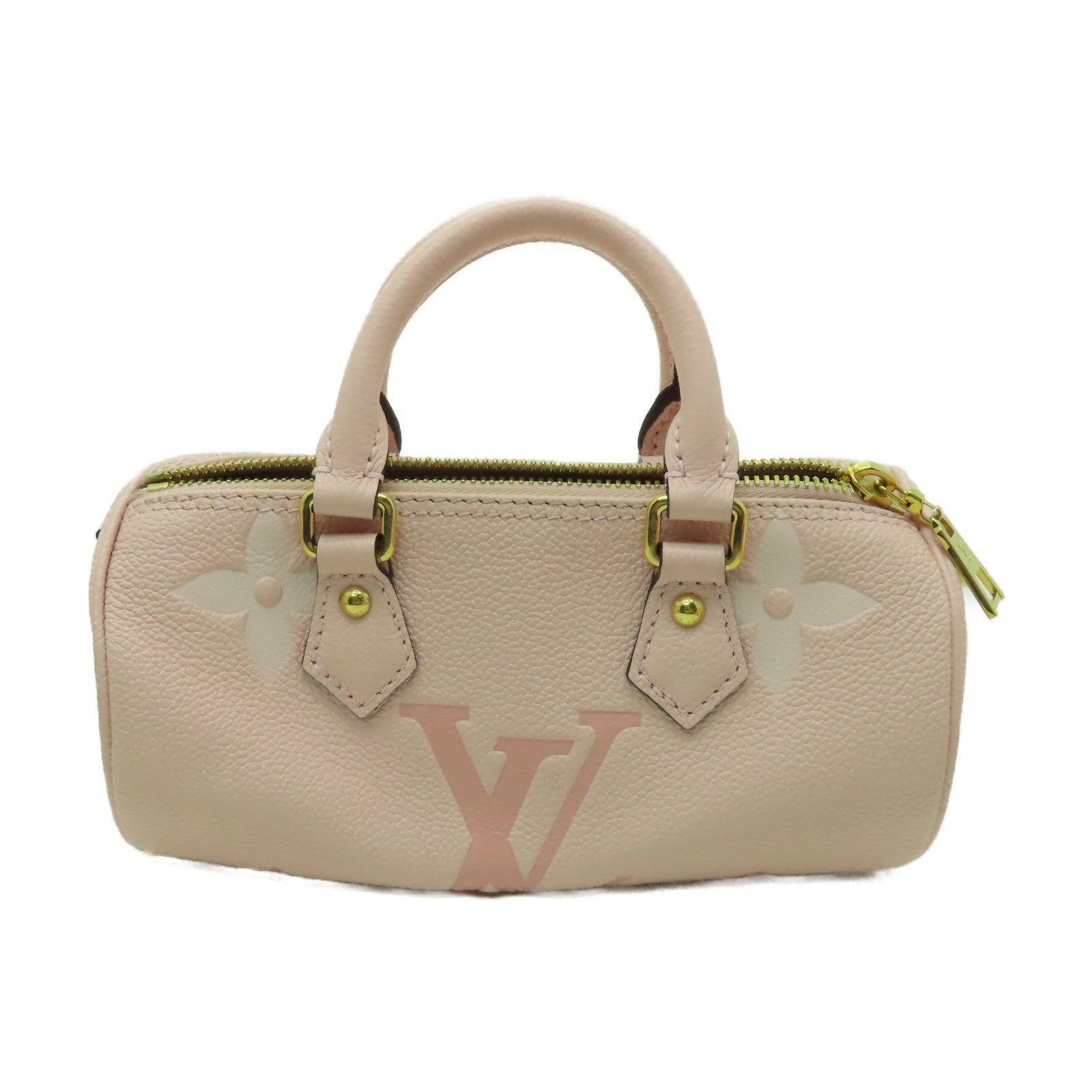 LOUIS VUITTON 【激減優惠】Monogram Empreinte Papillon BB金扣手挽肩背兩用袋粉紅色
