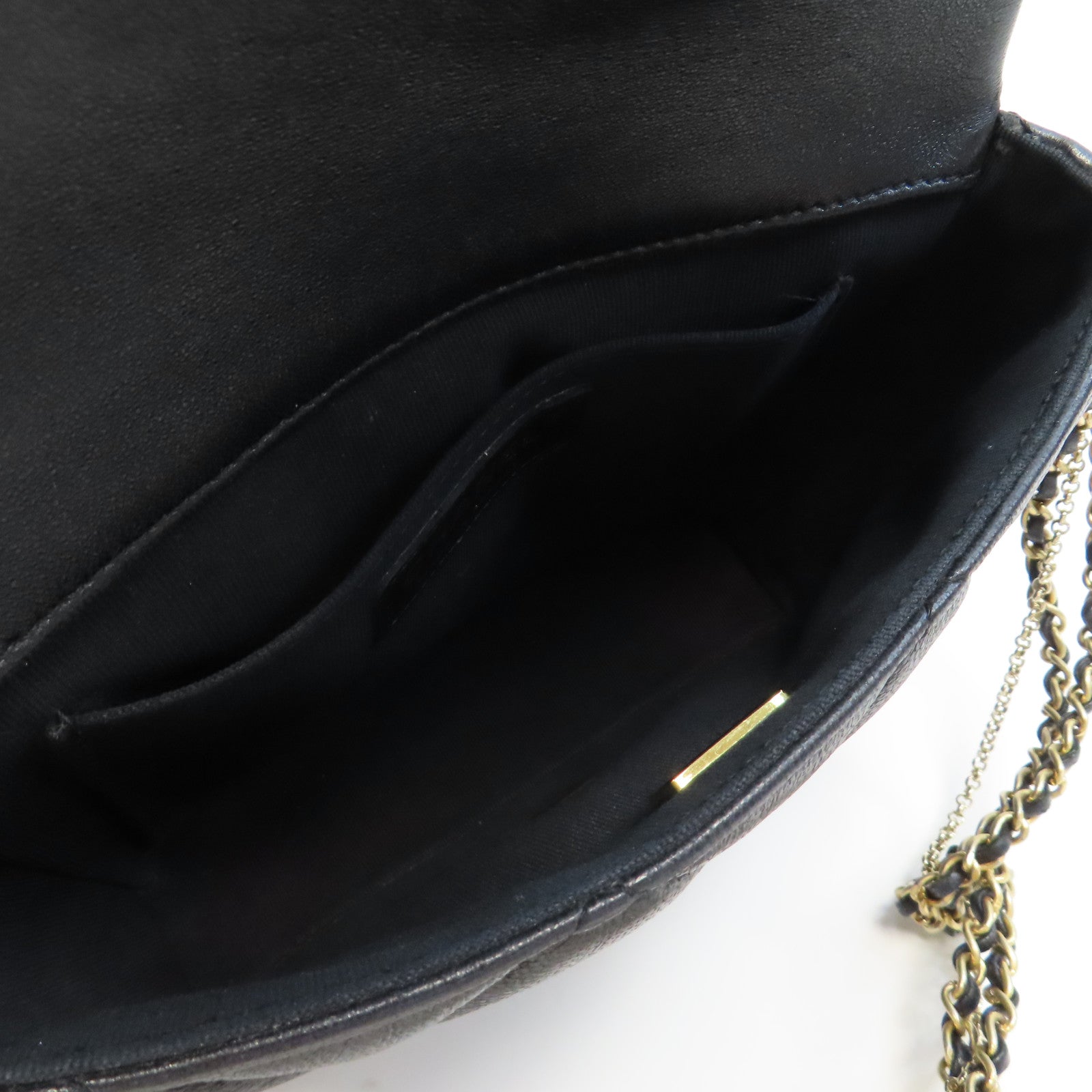 CHANEL 【激減優惠】菱格羊皮皮革Chain Shoulder金扣鏈帶肩背袋黑色