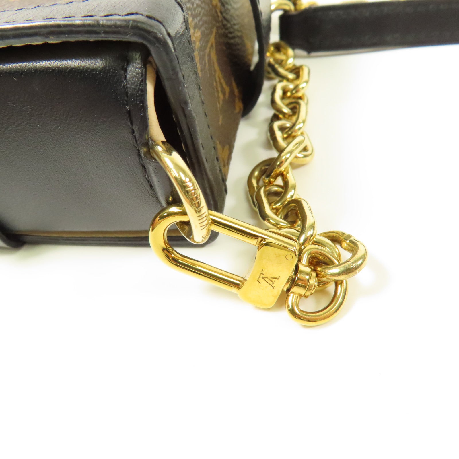 LOUIS VUITTON LV GHW Pochette Trunk Vertical Shoulder Bag Monogram M63913 Brown