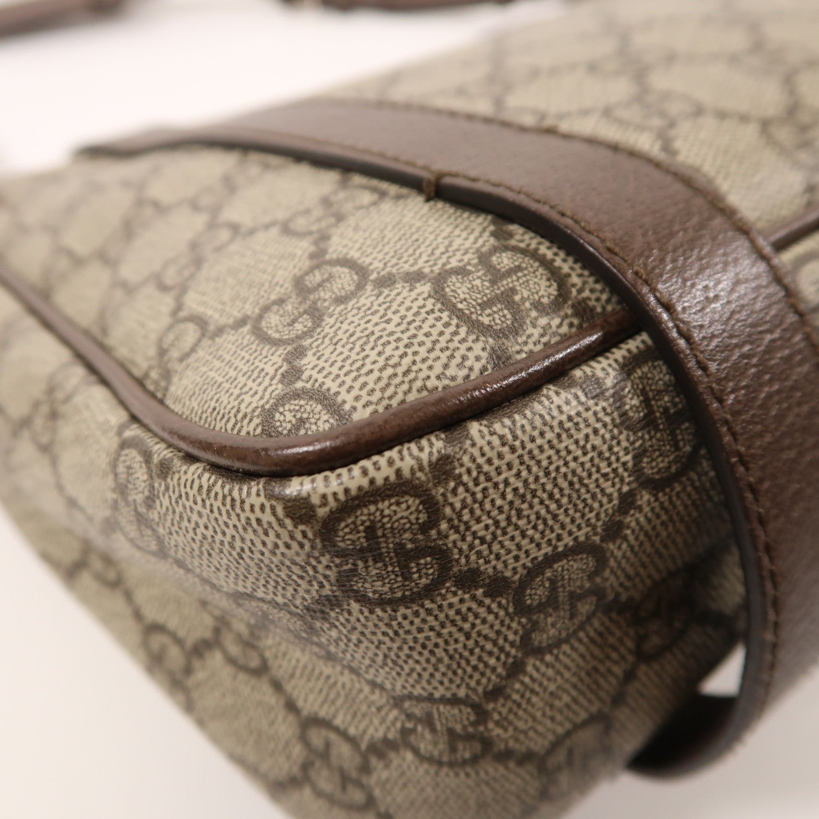 GUCCI GG SHW Shoulder Bag 658542 Coated Canvas Brown