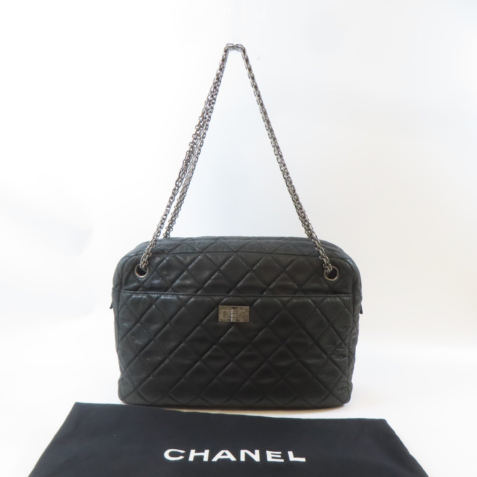 CHANEL 【激減優惠】菱格羊皮皮革Trendy CC Vanity Case金扣手挽