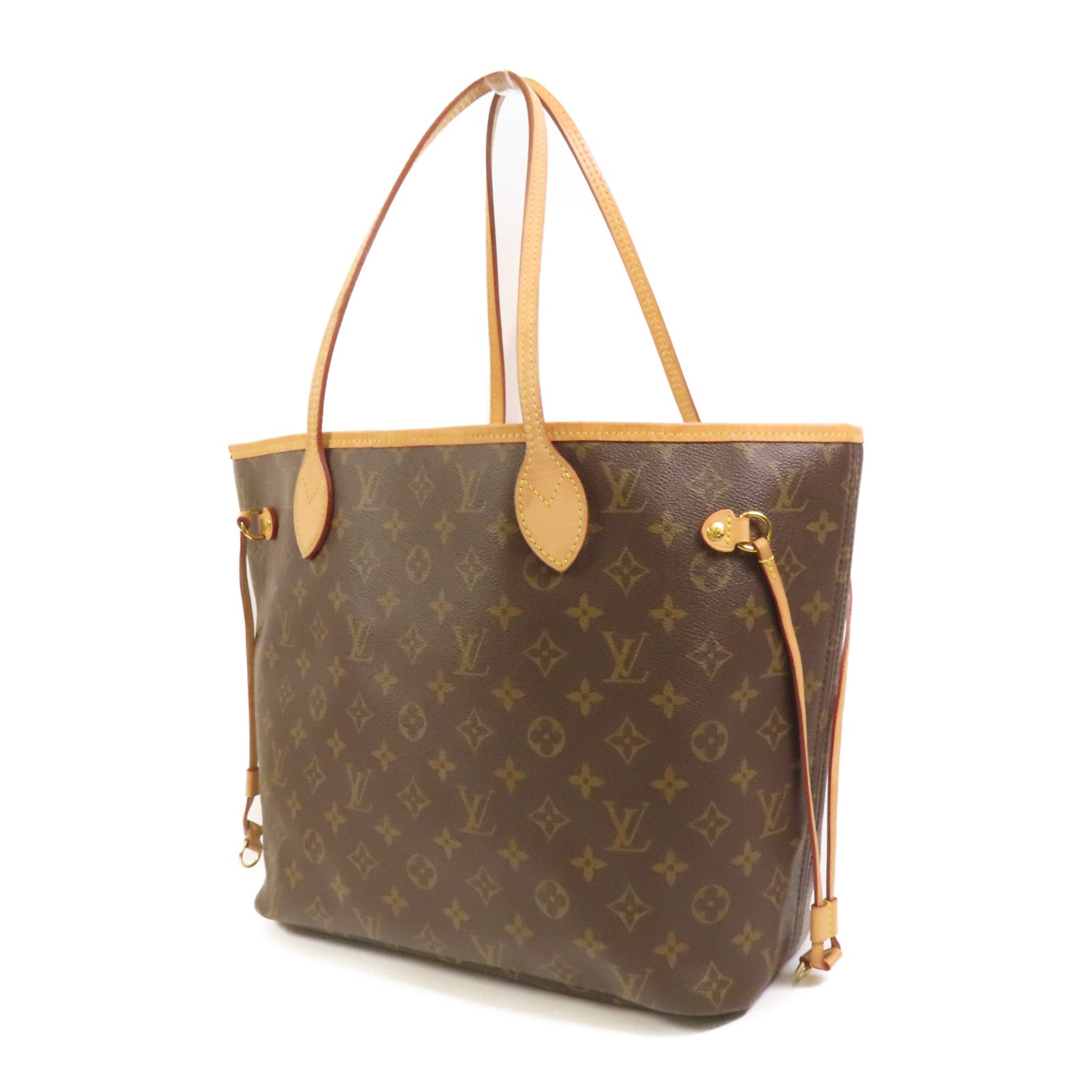 LOUIS VUITTON Monogram Neverfull MM金扣肩背袋手挽袋