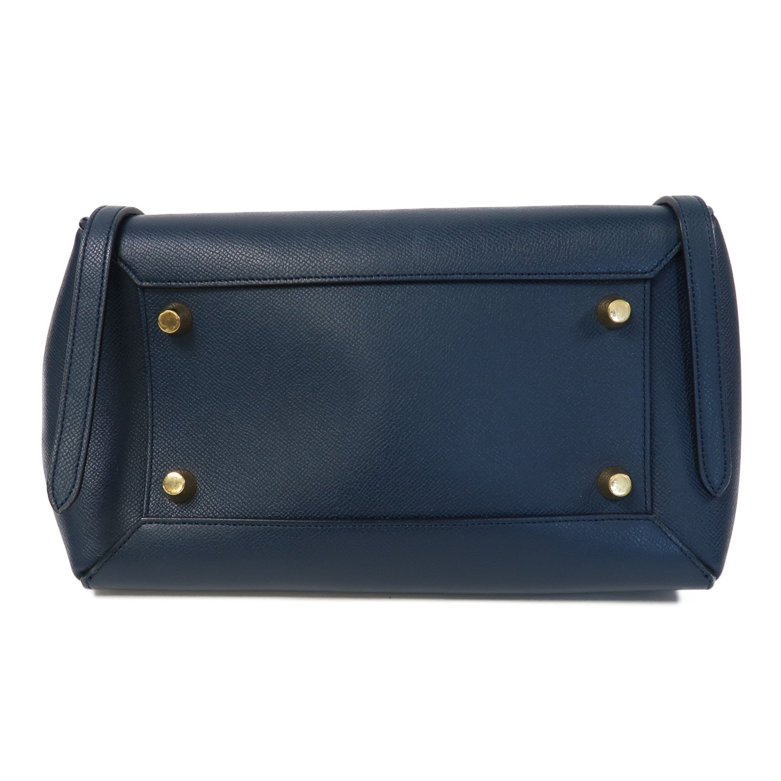 CELINE 牛皮皮革Belt Bag金扣手挽肩背兩用袋藍色