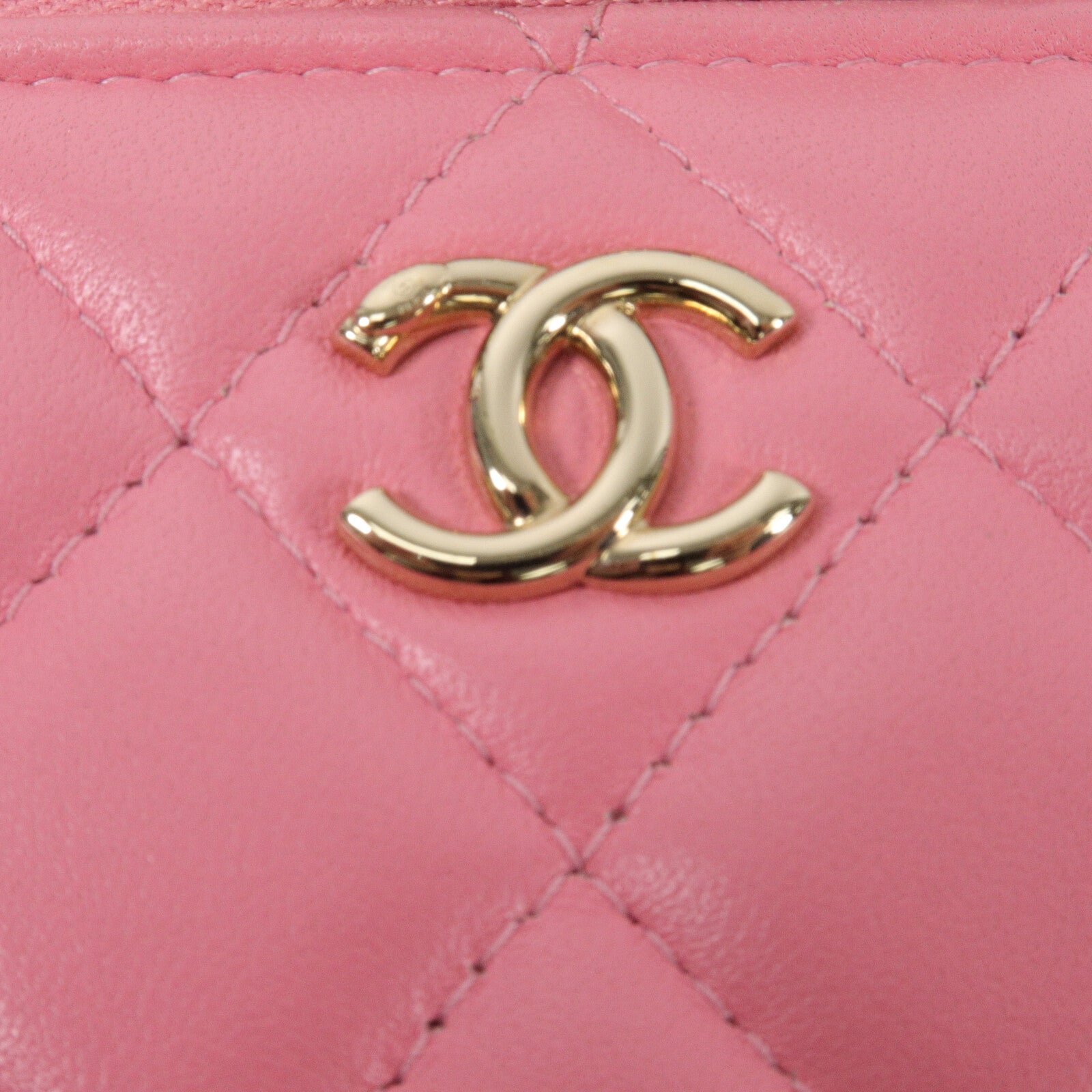 CHANEL 羊皮皮革Vanity Case鏈帶肩背袋