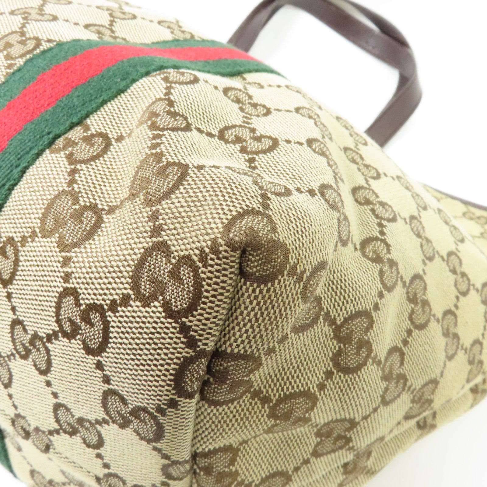 GUCCI 帆布Sherry Line Tote Bag金扣手挽袋啡色
