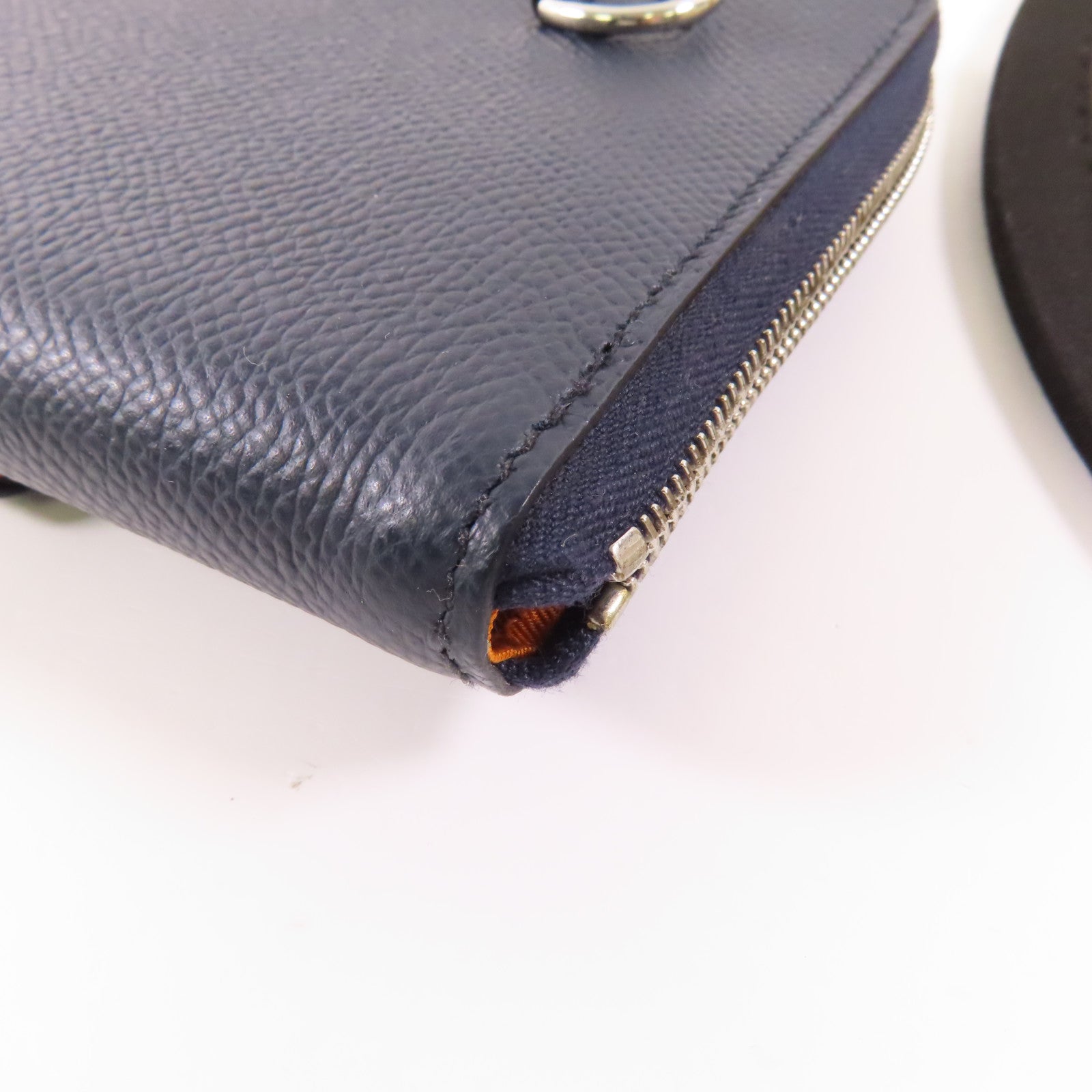 HERMES Epsom皮革/Swift皮革Nouveau To Go銀扣肩背袋Bleu Sapphire