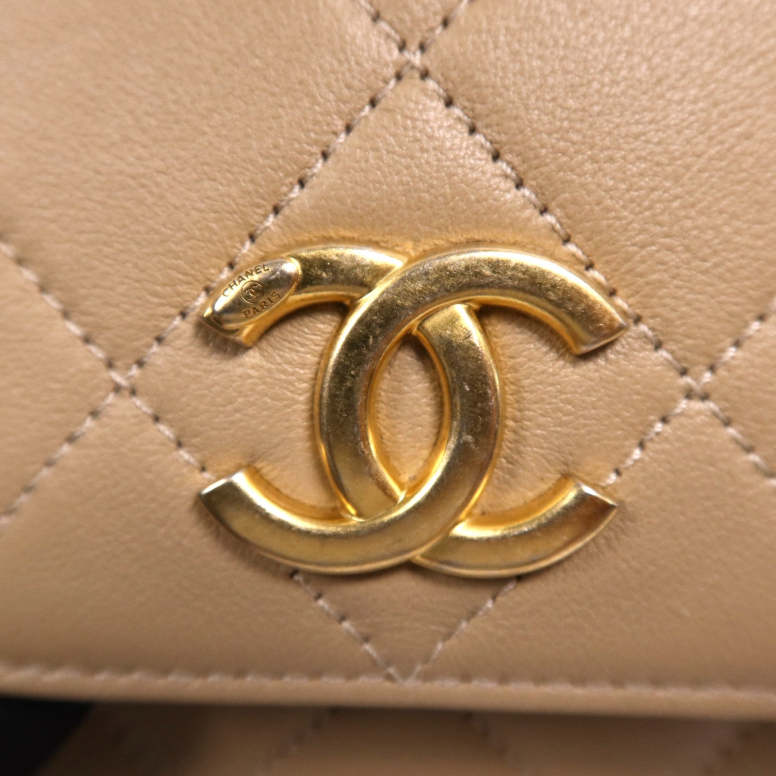 CHANEL 牛皮皮革Chain Shoulder Bag金扣鏈帶肩背袋