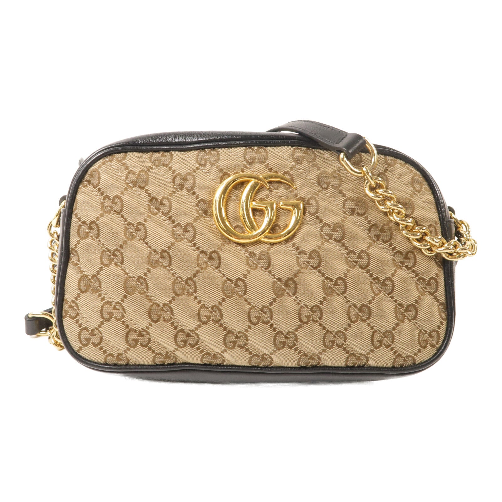 GUCCI GG帆布GG Marmont鏈帶肩背袋