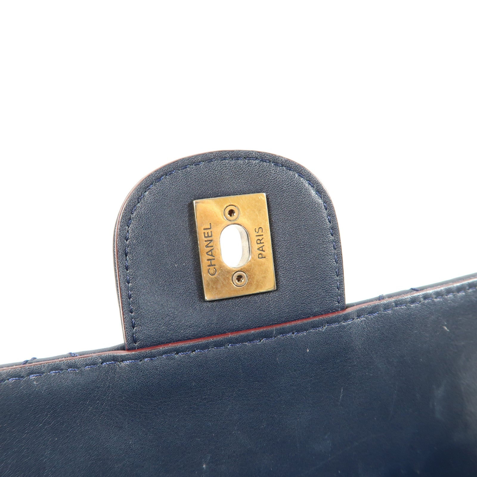 CHANEL 【激減優惠】菱格羊皮皮革Chain Shoulder Bag金扣手挽肩背兩用袋藍色