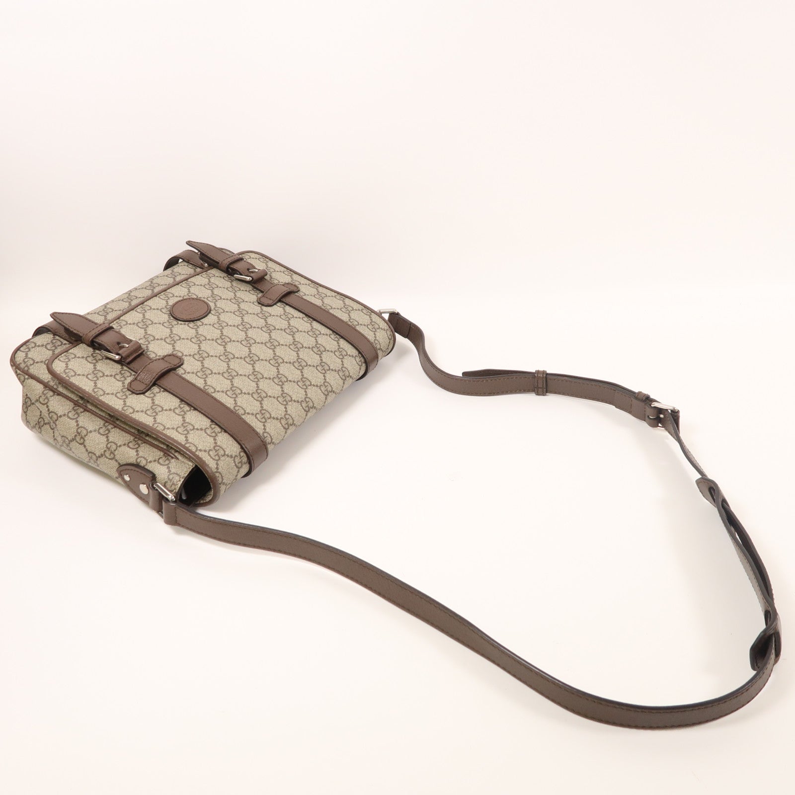 GUCCI GG SHW Shoulder Bag 658542 Coated Canvas Brown