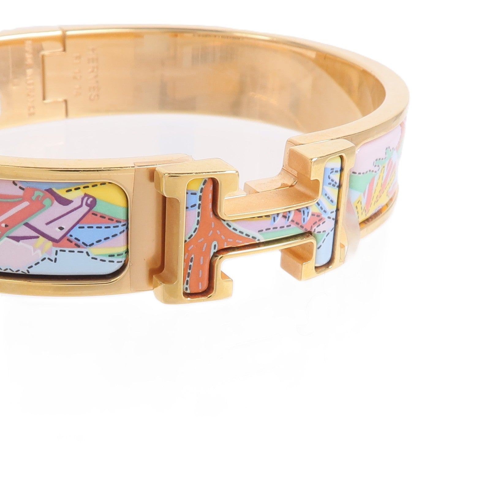 HERMES 金屬/琺瑯Clic H Bracelet手鐲