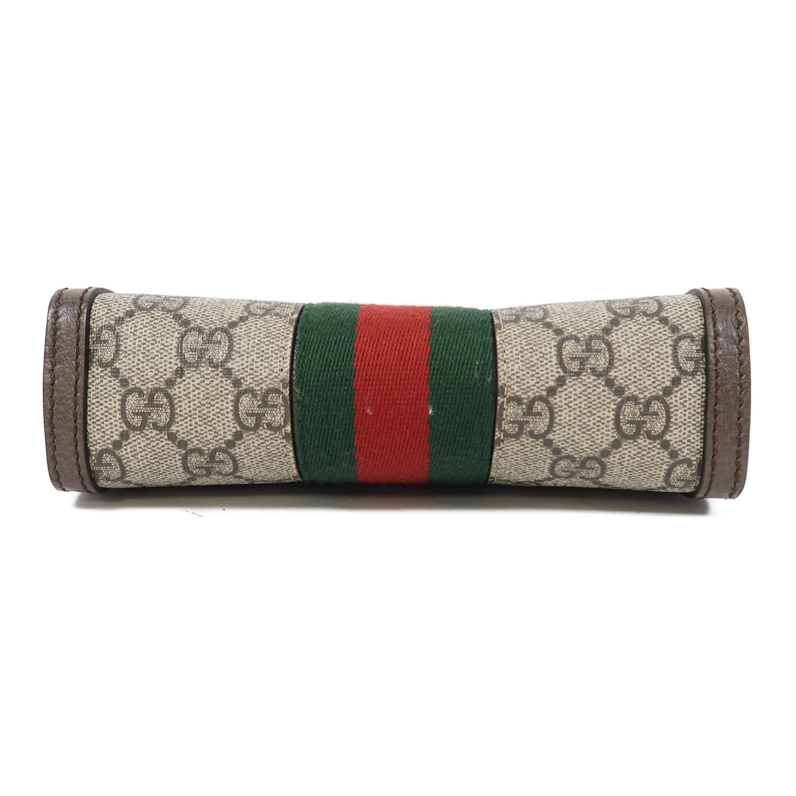 GUCCI 【激減優惠】塗層帆布Ophidia GG金扣鏈帶肩背袋啡色