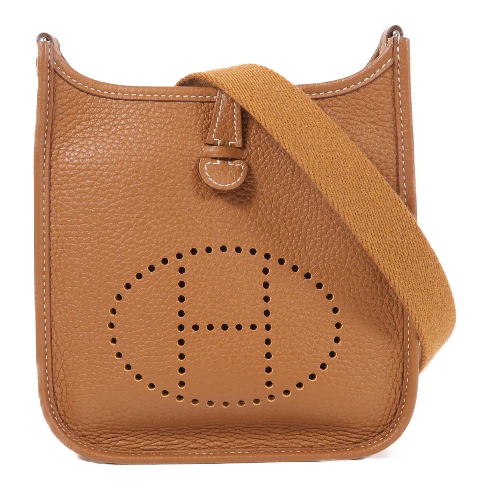 HERMES Clemence皮革Evelyne TPM銀扣肩背袋