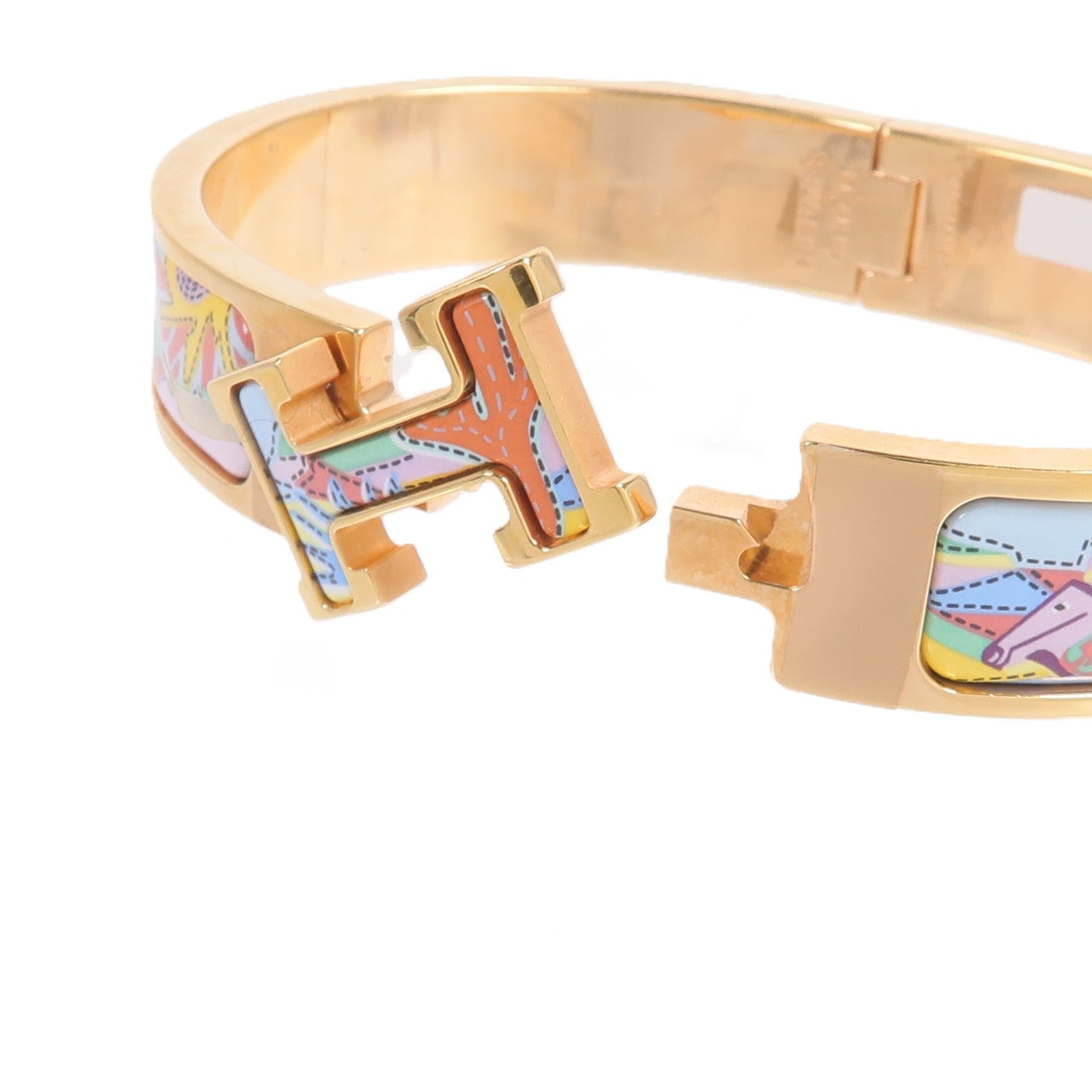HERMES 金屬/琺瑯Clic H Bracelet手鐲